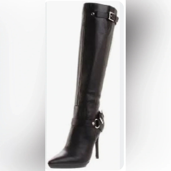 Michael Kors Cheyenne Leather Boot Black Size 8.5 - Picture 1 of 16